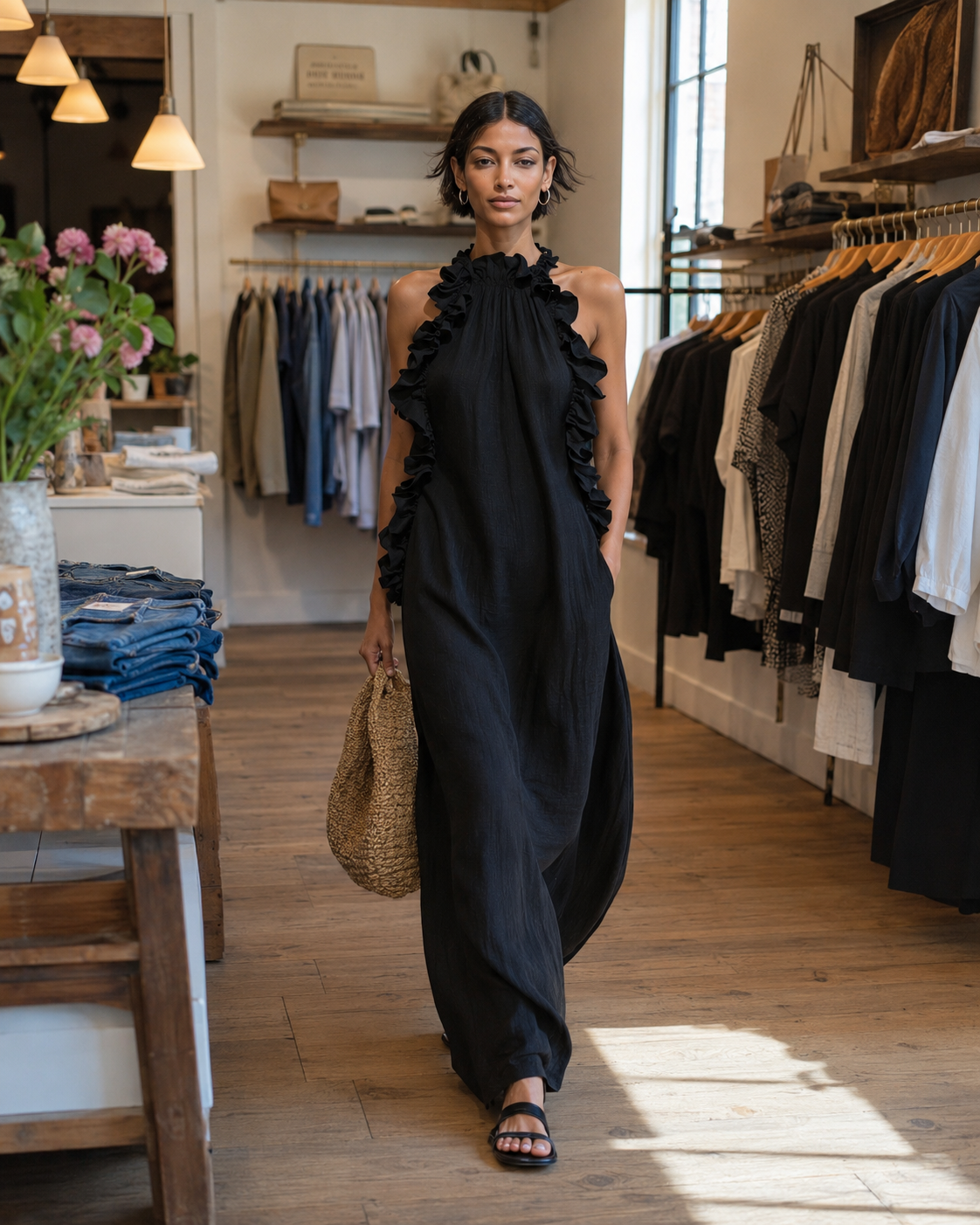 Mireille | Robe Volants Élégance