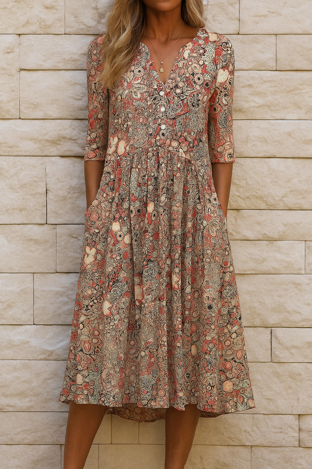 Élodie | Robe Midi Fleurie