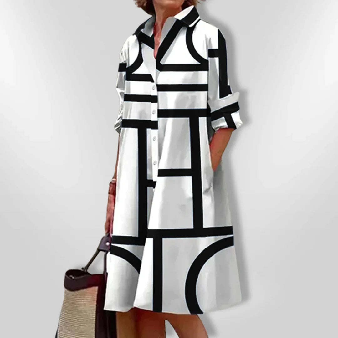 Claire | Robe Chemise Graphique