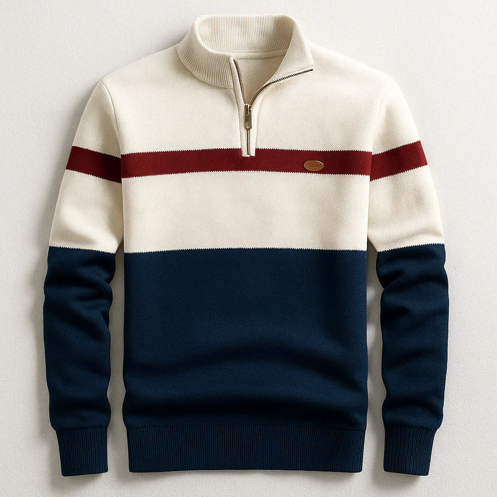Louis | Pull Zip Contrasté