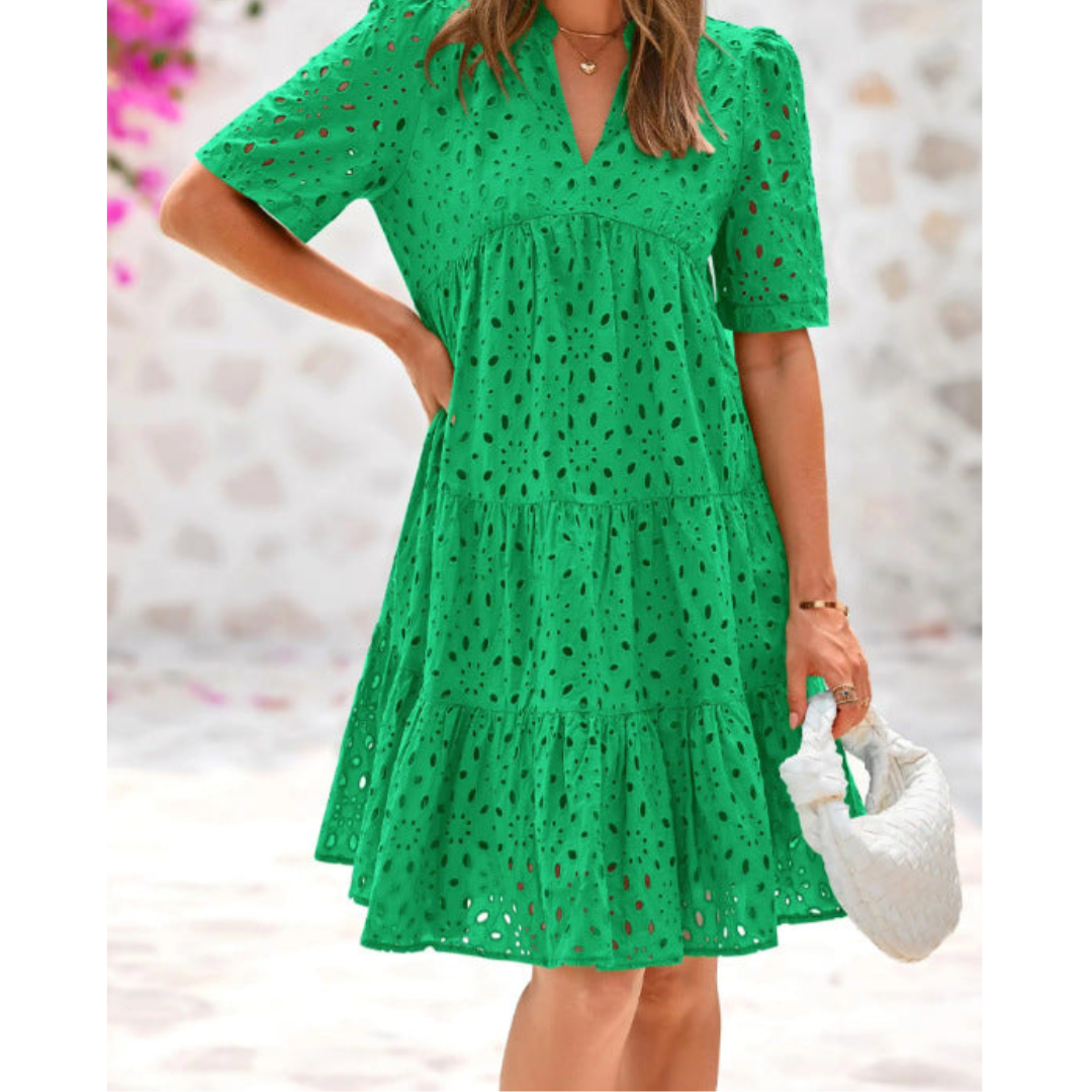 ÉLISE - ROBE D'ÉTÉ CHIC À VOLANTS EN DENTELLE