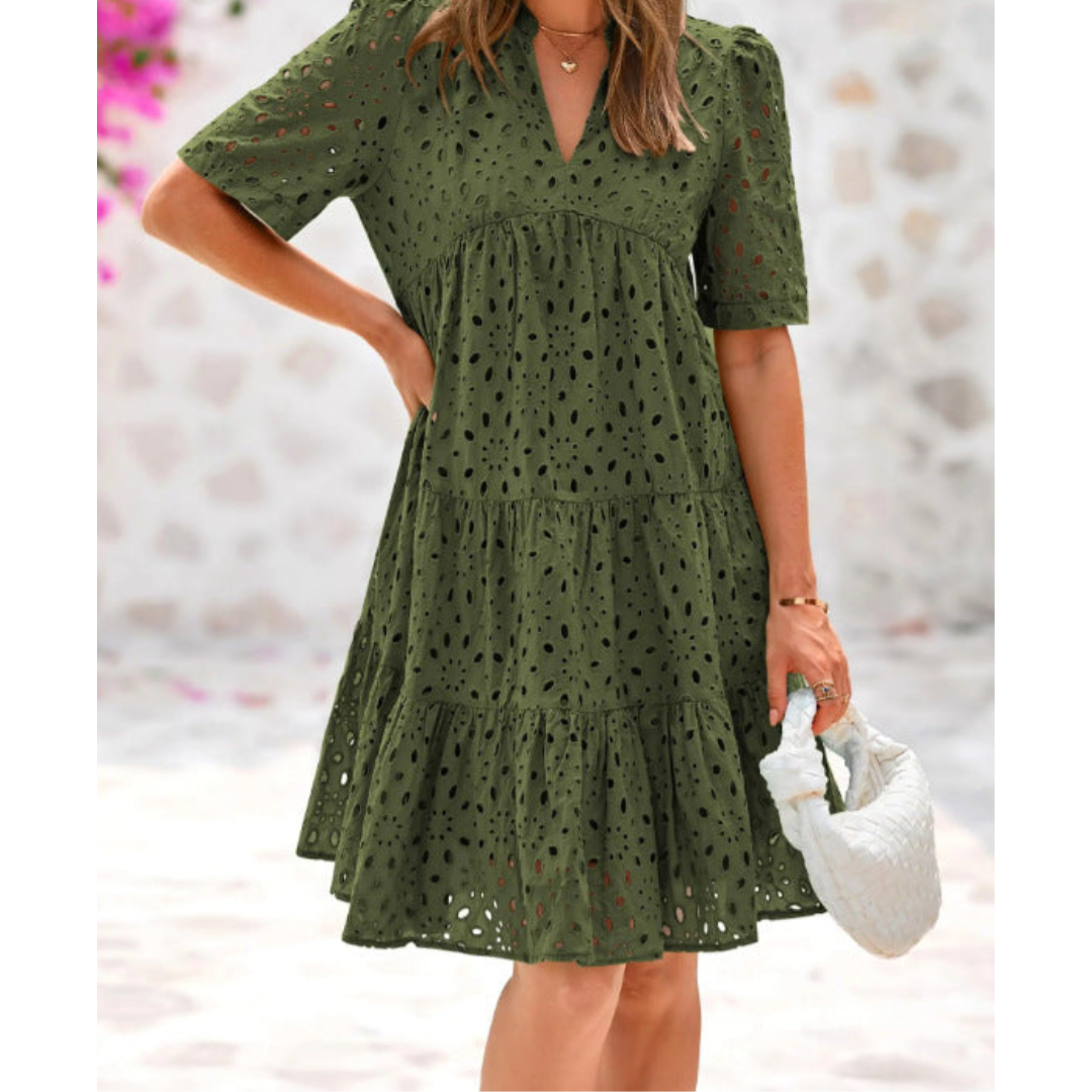 ÉLISE - ROBE D'ÉTÉ CHIC À VOLANTS EN DENTELLE