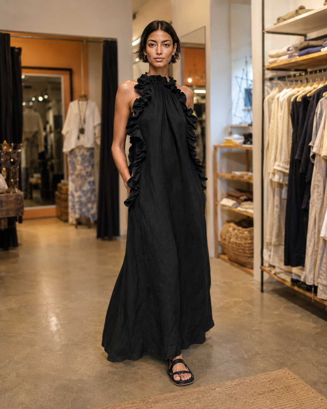 Mireille | Robe Volants Élégance