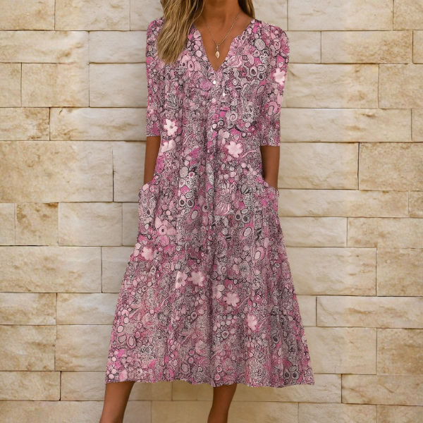 Élodie | Robe Midi Fleurie