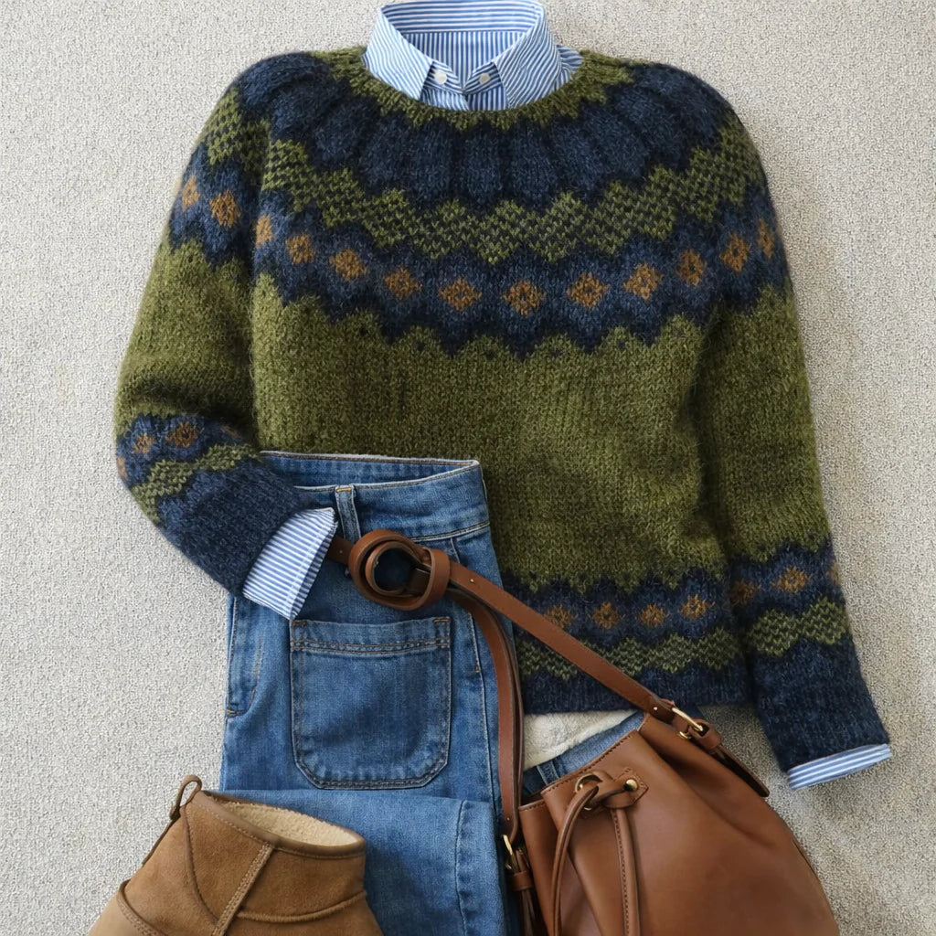 Élodie | Pull Jacquard Vintage
