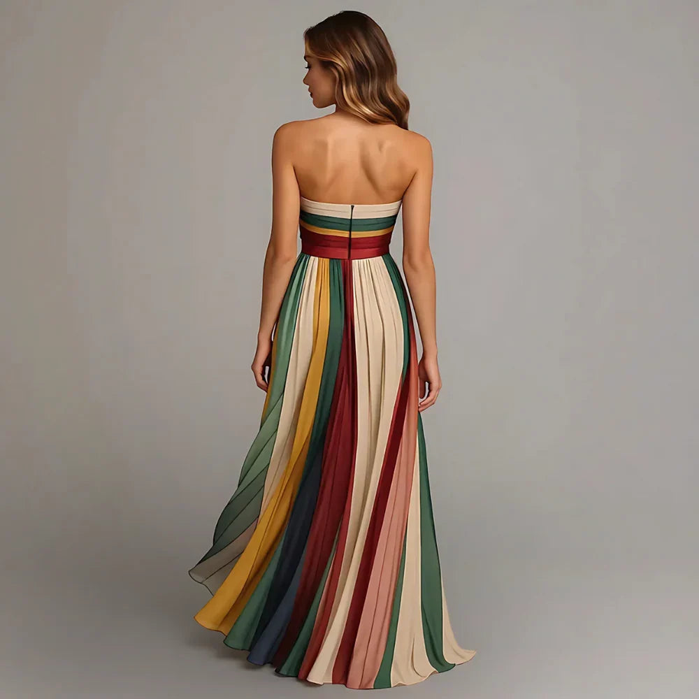 Élodie | Robe Plissée Multicolore