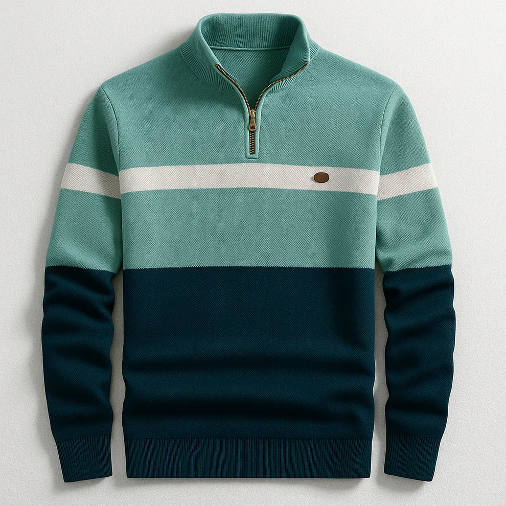 Louis | Pull Zip Contrasté