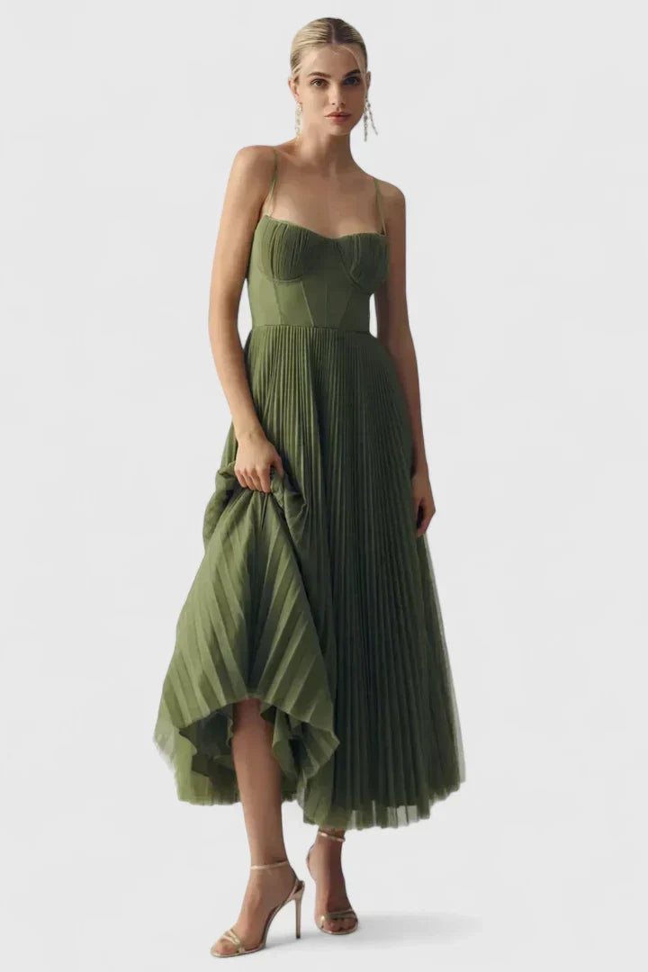 Frédérique | Robe Plissée Élégance