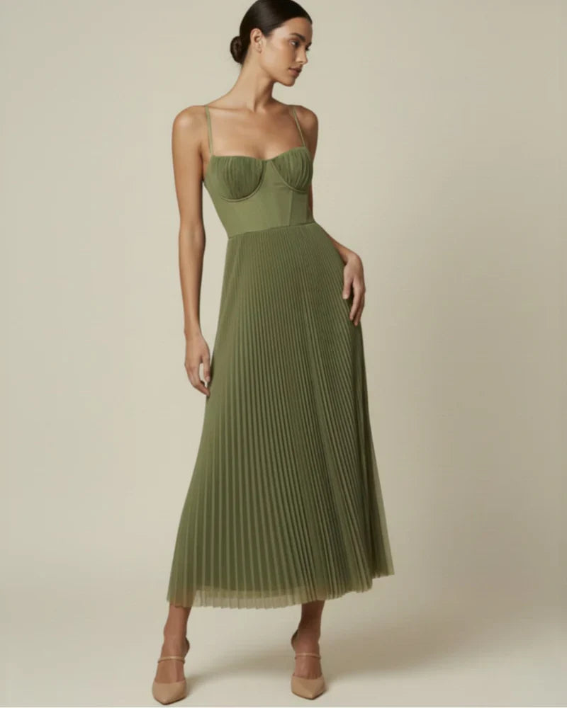 Frédérique | Robe Plissée Élégance