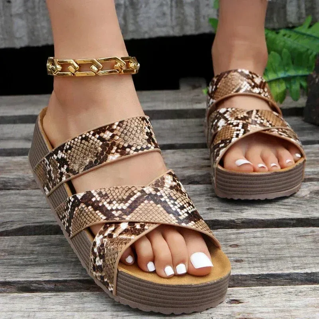 Faustine | Sandales Compensées Chic